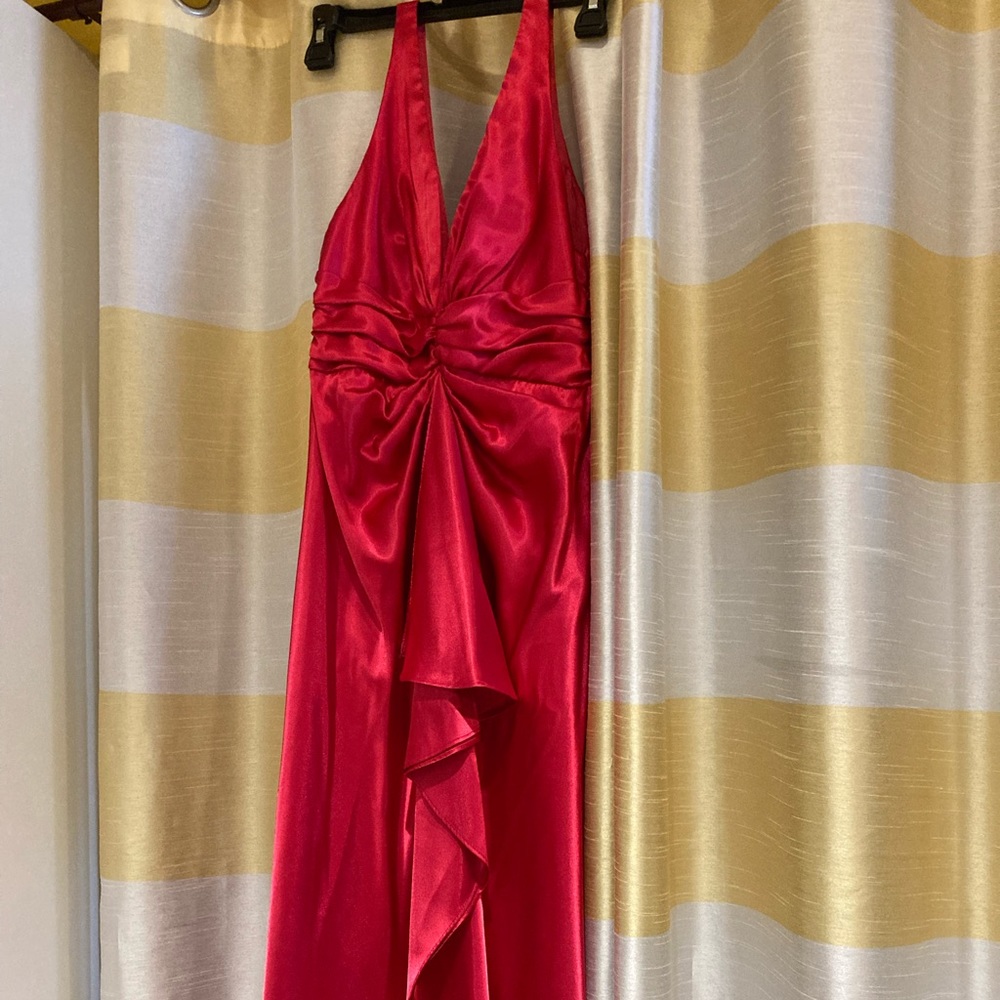 DONATED Fuschia pink satin gown size 5/6 XS